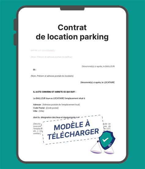 Modèle Lettre Location Place De Parking Gratuit Contrat de location garage, parking ou box modèle en ligne PDF / WORD
